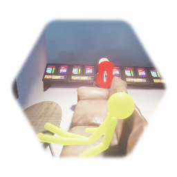 Green and whites house on wheels