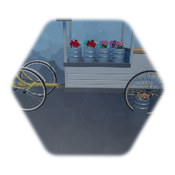 Tricycle and flowers cart