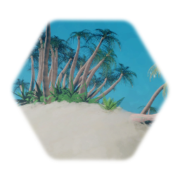 Tropical Island w/Animated Palm Trees