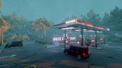 Gas Station in the woods