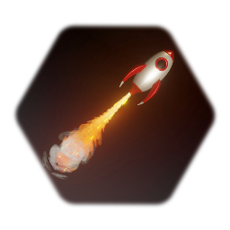 Rocket with flames
