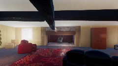 Topsy turvy Pix's living room