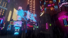 Cyberpunk District V Plaza