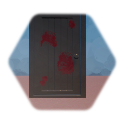 Brown Door with Blood splat