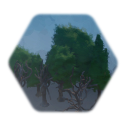 Assortment of trees and trunks