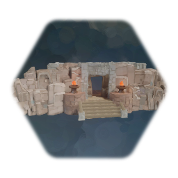 Ancient Temple Wide Rocky Entrance