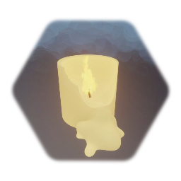 Lit Candle - Half Melted
