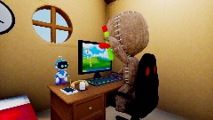 Sackboy see Astro bot 3 with Mr gold jr (gone wrong!!!1!!)