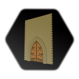 Stone Wall, Arch & Double Doors - Non-Interactive