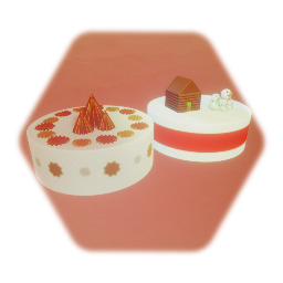 Fully iced christmas cakes