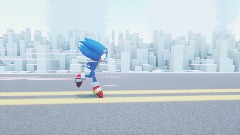Sonic running through the City animation