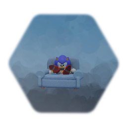 Sonic in a chair (puppet)