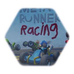 Meta runner racing title screen (not CTR ripoff)