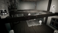 Black and White Cartoon Haunted room