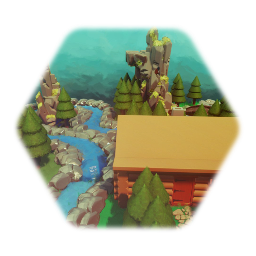 Medium river with house