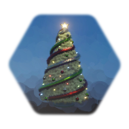 Christmas Tree - Green, Red & Gold Theme, Multi-Color Lights