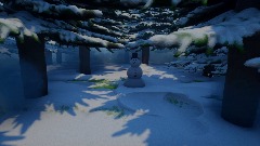Snowman in the woods