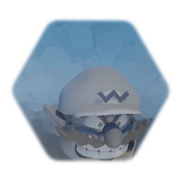 Wario head black and white