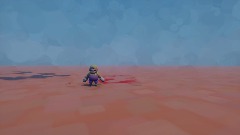 Wario explodes from sticky spam demo (very sad F)