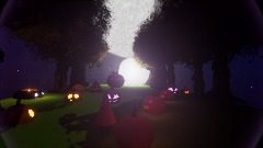 Connie decorated the forest for Halloween