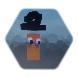 Numberblock 2 with 7 000's eyes