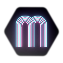 Neon Retro Striped Letter M