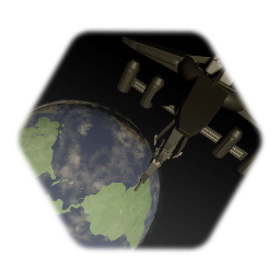 Space station NEOS and signal tower