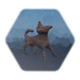 Wood Carving of a Dog