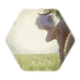 Cow and calf/piglets