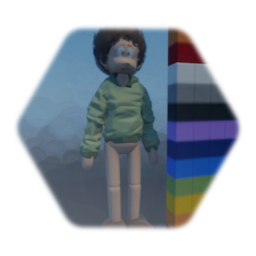 Weird character with sweater + curly hair