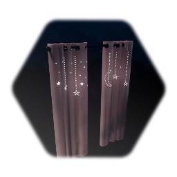 Remix von Nursery Curtains - Pink with Star & Moon Cut Outs