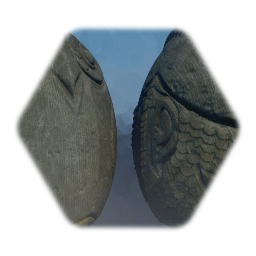 Owl / Fish Statue Pair