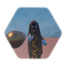 Hotdog with gun