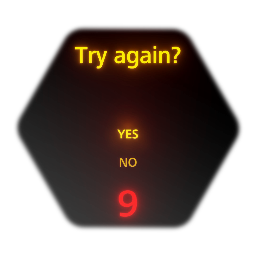 "Try Again?" menu w/ countdown