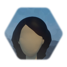 Black Hair Sculpted Medium Length With Part