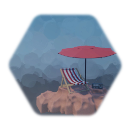 Radio,chair & umbrella