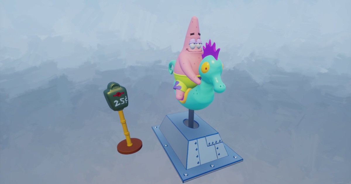 Patrick Star Riding A Seahorse