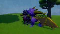 Spyro kisses Cynder on the cheek