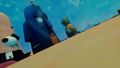 Squidward fights for his life.