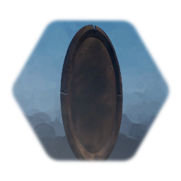 Old burnt wood frame mirror