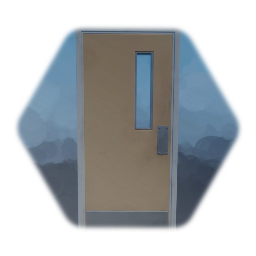 Brown Hospital Door with Window