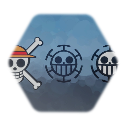 Straw Hat Pirates and Heart Pirates Jolly Rogers