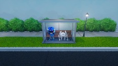 Sitting on the Bus Stop