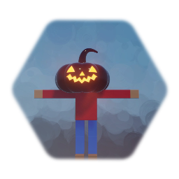 Block guy with Pumpkin