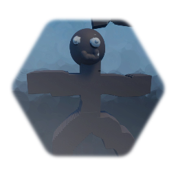 A broken stick man saying hi