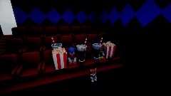 Sonic tails and knuckles at a cinema watching Sonic Movie 2