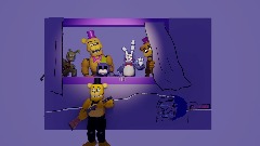 Wojak trying to sleep, but fnaf MEME invasion