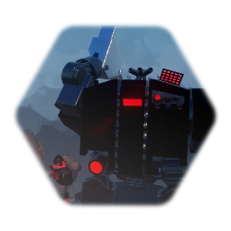 Space marine dark man with mech