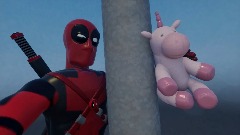 Deadpool climbs a hecking tower