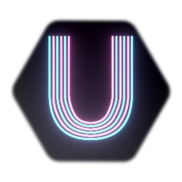 Neon Retro Striped Letter U